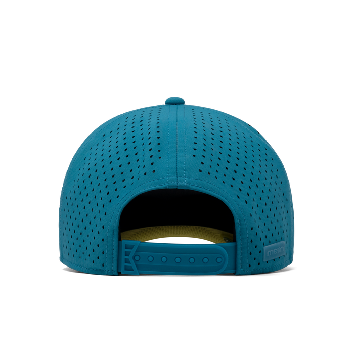 The back view of the melin Odysea Stacked Hydro  Split Fit in  Blue Lagoon