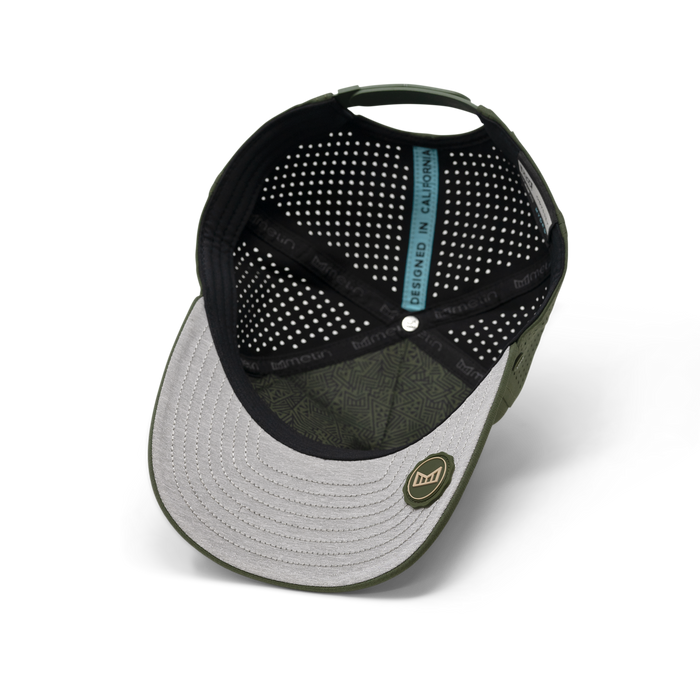 The inside view of the melin Odysea Stacked Hydro  Split Fit in  Canopy / Khaki