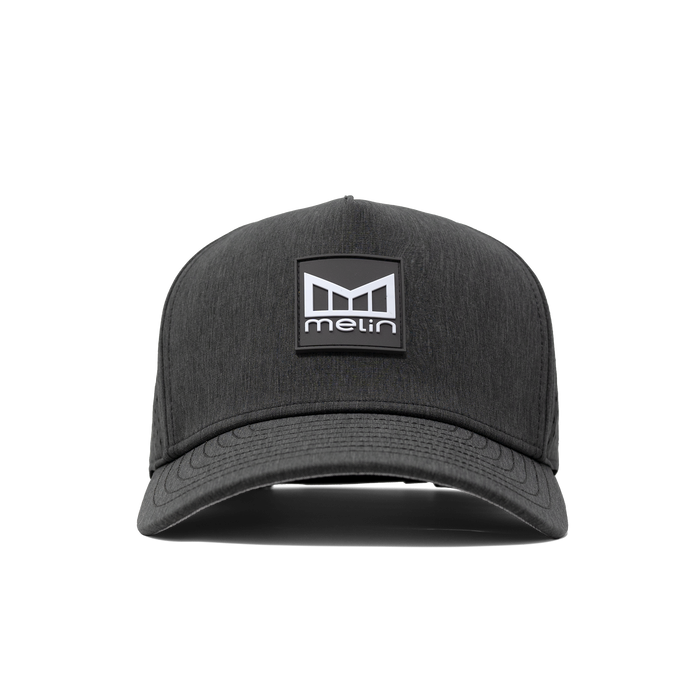 The front of melin's Odysea Stacked Hydro hat in Heather Charcoal