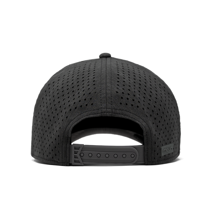 The back of melin's Odysea Stacked Hydro hat in Heather Charcoal