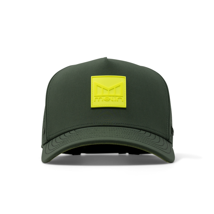 The front view of the melin Split Fit Odysea Stacked Hydro in Kombu Green