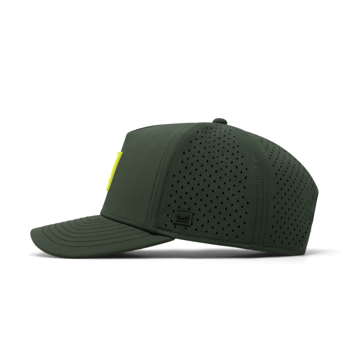 The side view of the melin Split Fit Odysea Stacked Hydro in Kombu Green