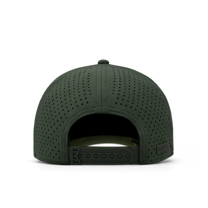 The back view of the melin Split Fit Odysea Stacked Hydro in Kombu Green