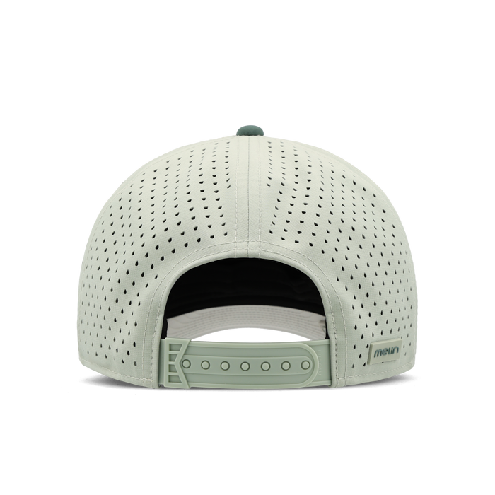 The back view of the Melin Split Fit Odysea Stacked Hydro hat in misty trails