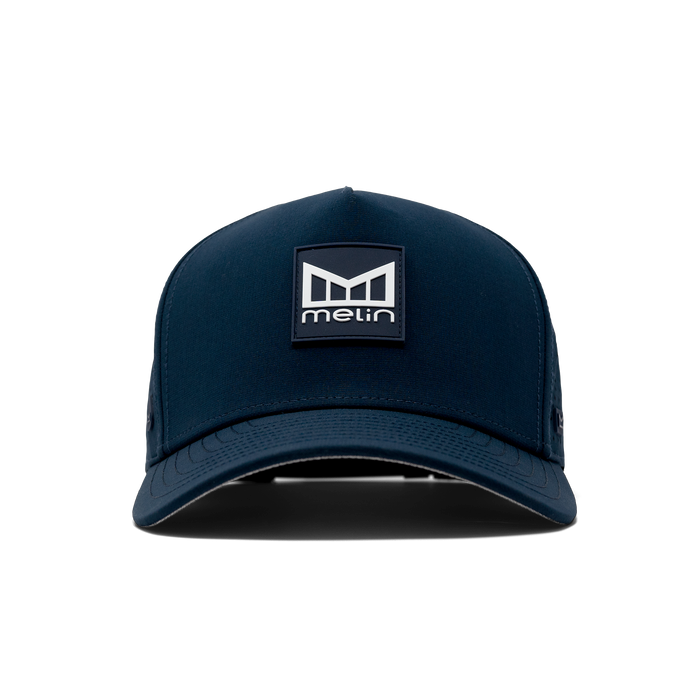 The front of melin's Odysea Stacked Hydro hat in Navy