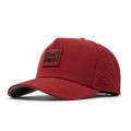 The front, angled view of the melin Odysea Stacked Hydro  Split Fit in  Red