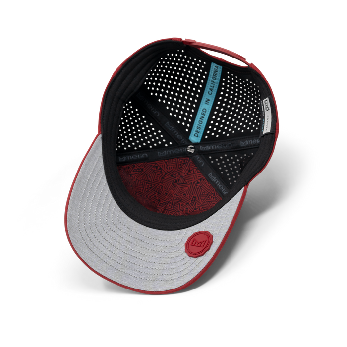 The inside view of the melin Odysea Stacked Hydro  Split Fit in  Red