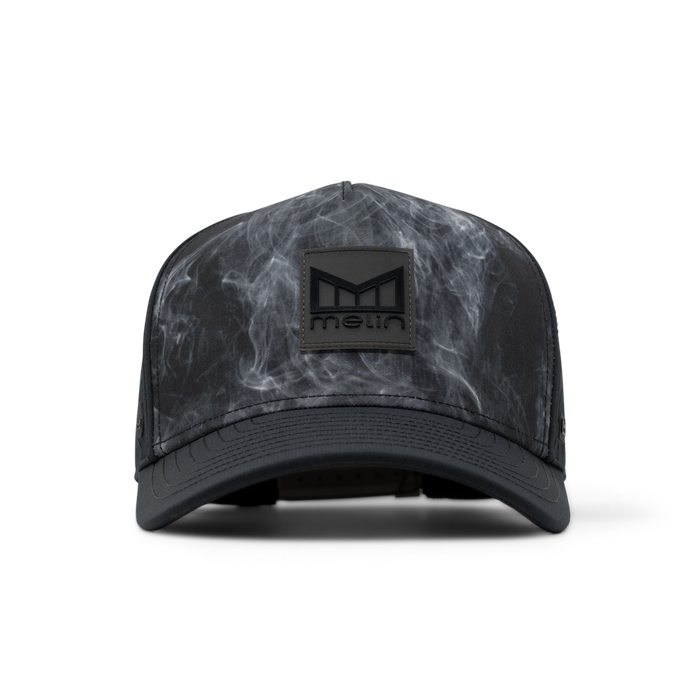 The front view of the melin Odysea Stacked Hydro  Split Fit in  Smoke