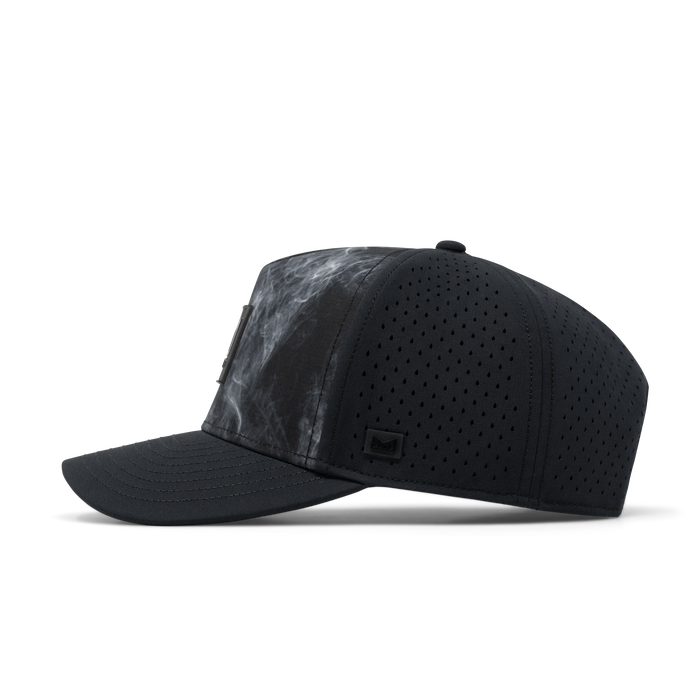 The side view of the melin Odysea Stacked Hydro  Split Fit in  Smoke