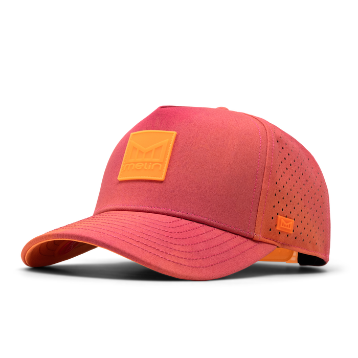 The front, angled view of the melin Odysea Stacked Hydro  Split Fit in Sunset Aura
