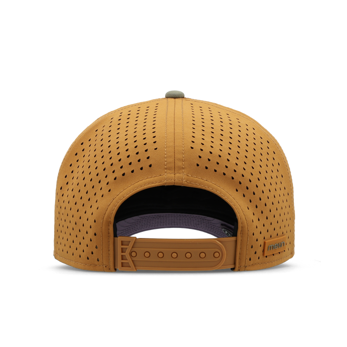 The back view of the melin Split Fit Odysea Stacked Hydro hat in transit