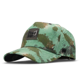 The angled view of the melin Split Fit Odysea Stacked Hydro hat in watercolor camo