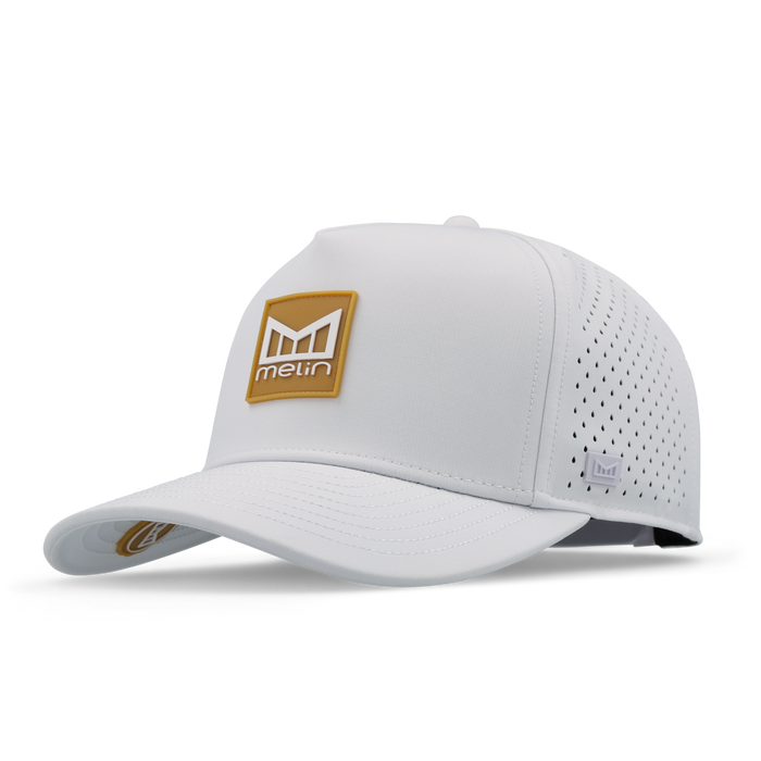 The front, angled view of the melin Odysea Stacked Hydro  Split Fit in  White / Gum