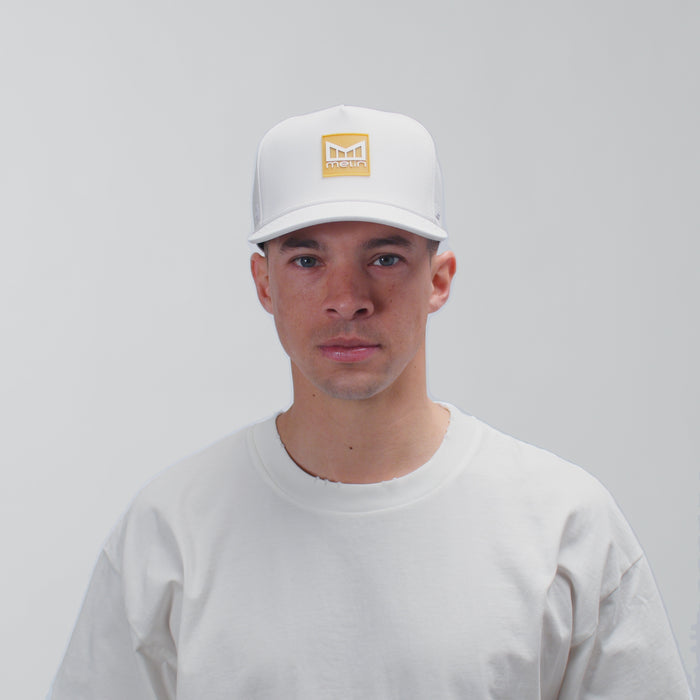 The model-image view of the melin Split Fit Odysea Stacked Hydro in White / Gum