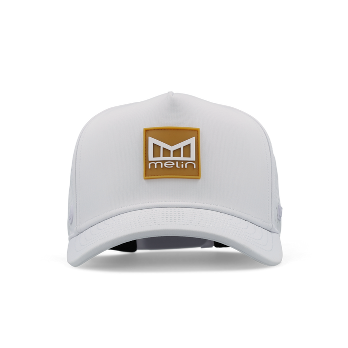 The front view of the melin Odysea Stacked Hydro  Split Fit in  White / Gum