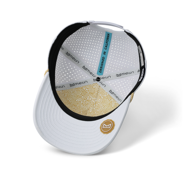 The inside view of the melin Odysea Stacked Hydro  Split Fit in  White / Gum