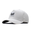 The angled view of the Melin Split Fit Odysea Stacked Hydro hat in white