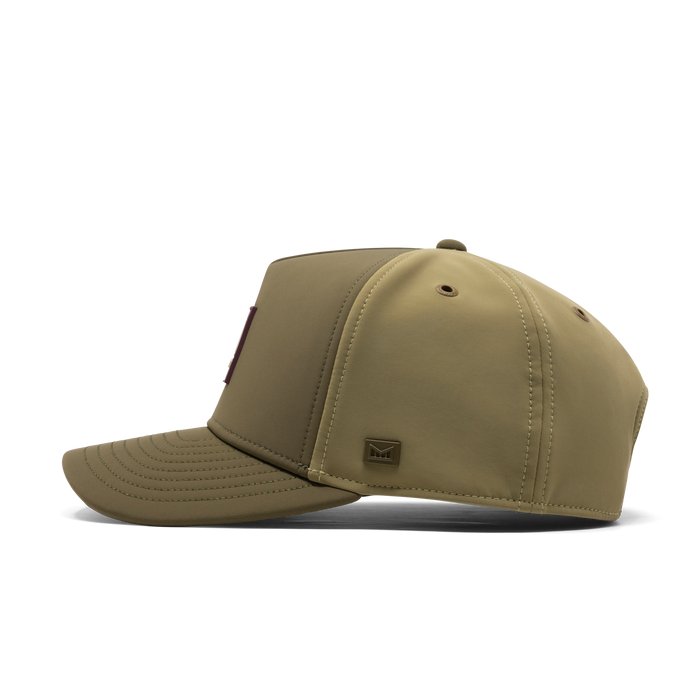 The side view of the melin Odysea Stacked Infinite Thermal  Split Fit in  Dark Olive / Fig