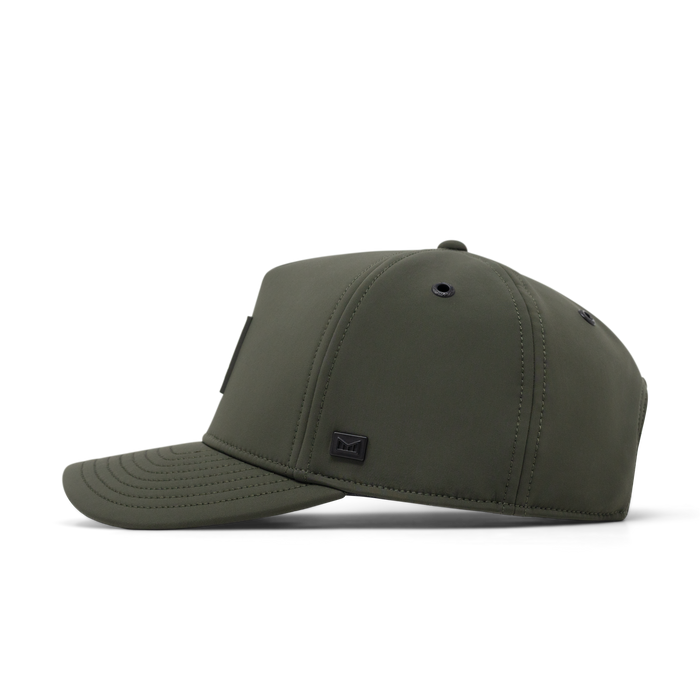 The side view of the melin Odysea Stacked Infinite Thermal  Split Fit in Pine Green