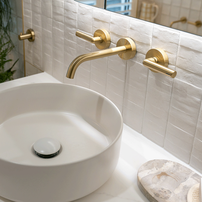 Lifestyle 02 Off White Olivia Feature Subway Matte 75 x 300mm Porcelain  - The Blue Space