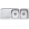 Oliveri Lakeland double bowl topmount sink R/H drainer 1TH - The Blue Space