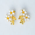 Orange Jasmine Bouquet Earrings | 18K Gold Plated Enamel Studs