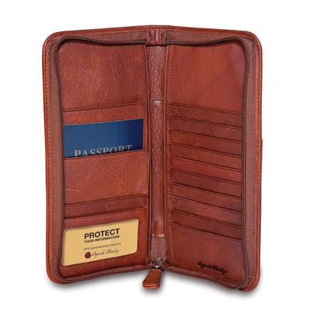 Osgoode Marley RFID Blocking Leather Zip Around Travel Wallet Organizer 1202