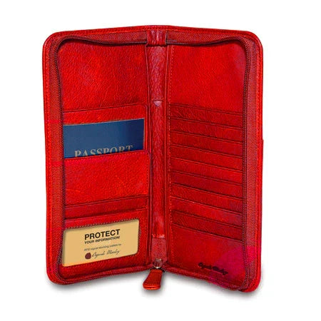 Osgoode Marley RFID Blocking Leather Zip Around Travel Wallet Organizer 1202