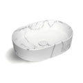 Otti Quay 500mm Oval Above Counter Basin - Carrara OT5035MCAR - The Blue Space