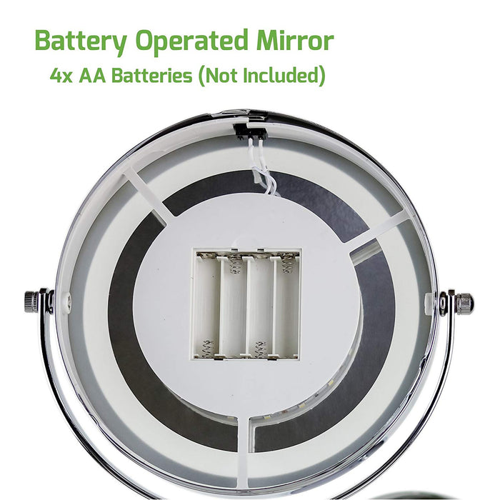 Ovente Wall Mount LED Lighted Makeup Mirror MFW70 Series (1X10X, Polished Chrome)