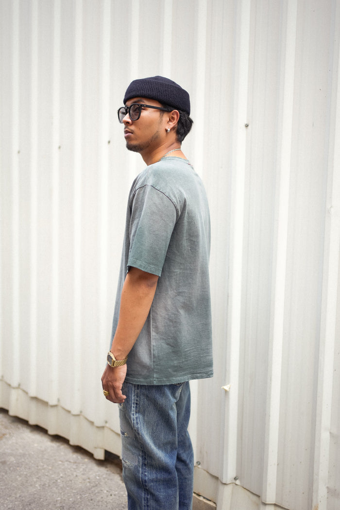 OVERSIZE CROP TEE S/S - AGED EMERALD GREEN