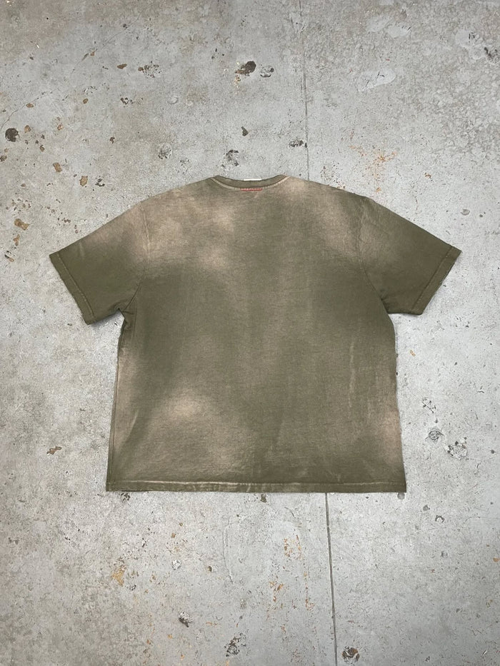 OVERSIZE CROP TEE S/S - AGED OLIVE GREEN