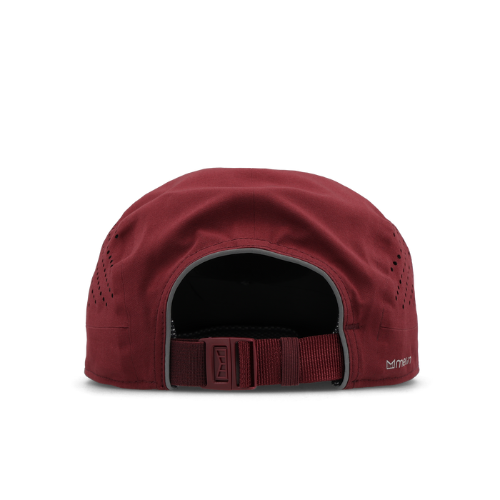 The back view of the melin Pace Hydro VO2 hat in Tawny Port