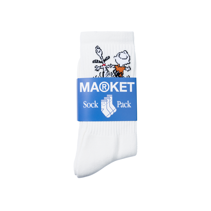 PEANUTS SNOOPY CHARLIE DANCE SOCKS - ECRU