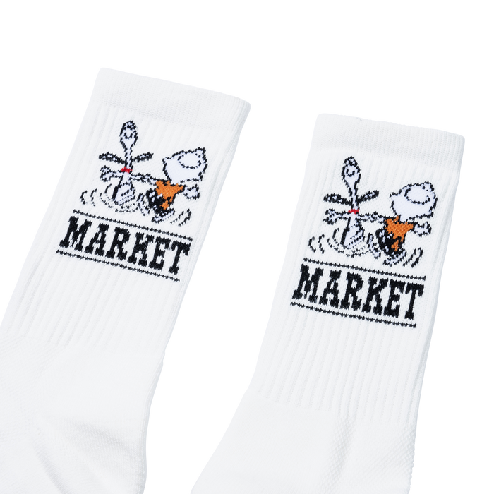 PEANUTS SNOOPY CHARLIE DANCE SOCKS - ECRU