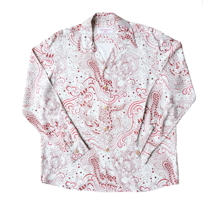 PEPEVICIO GOOD LUCK LONG SLEEVE SHIRT - OFF WHITE/RED