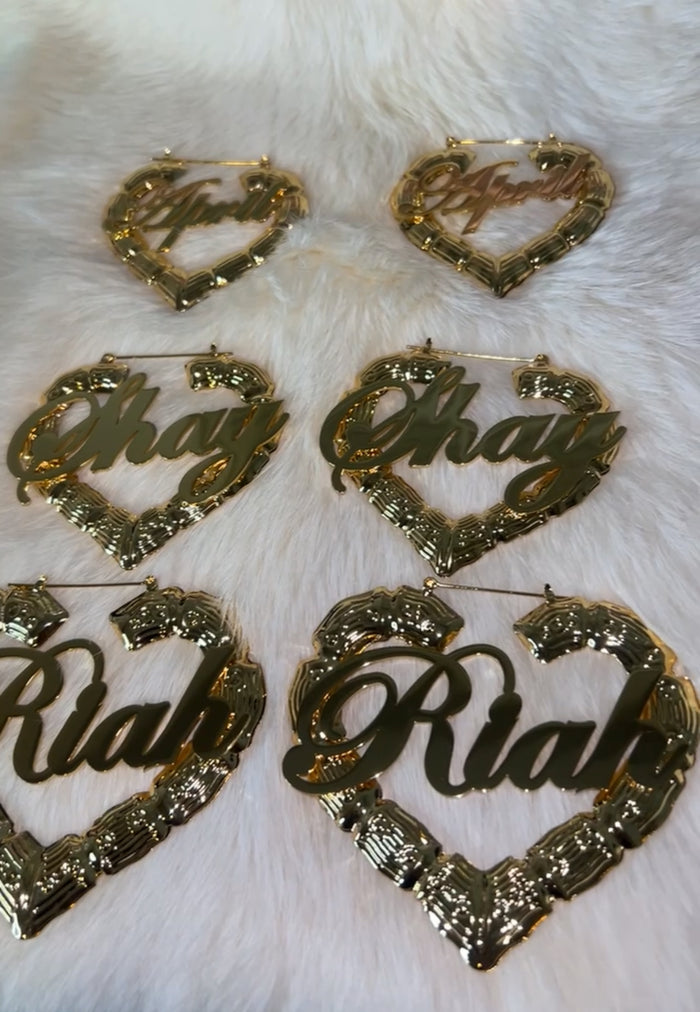 Personalized Bamboo Earrings