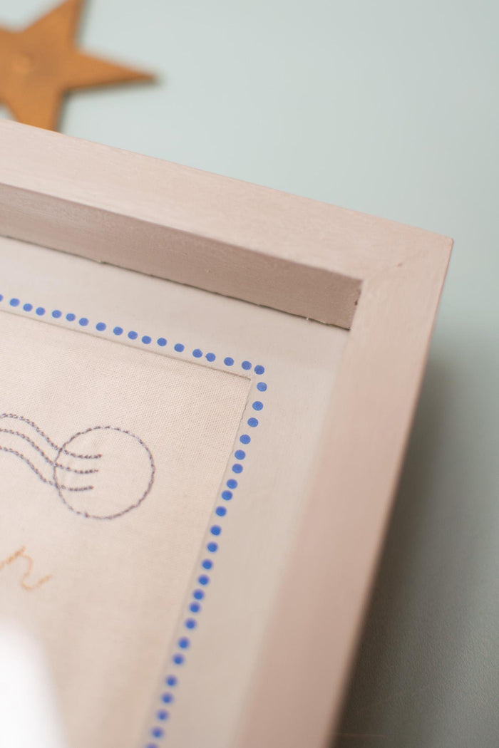 Personalized Birth Frame – Embroidered Baby Birth Stats Keepsake