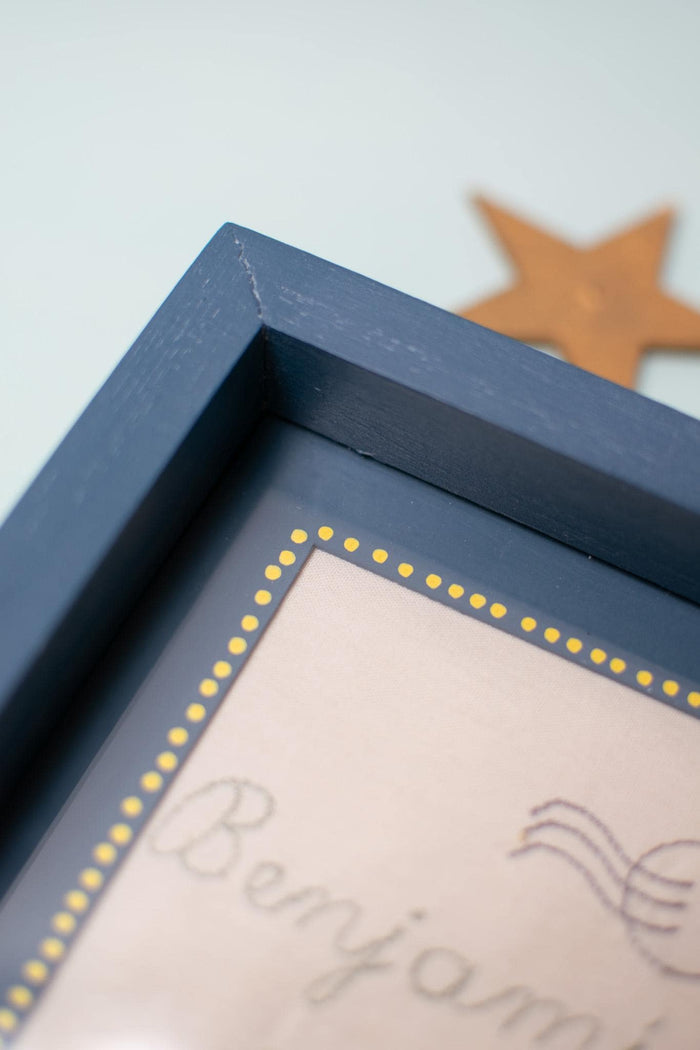 Personalized Birth Frame – Embroidered Baby Birth Stats Keepsake