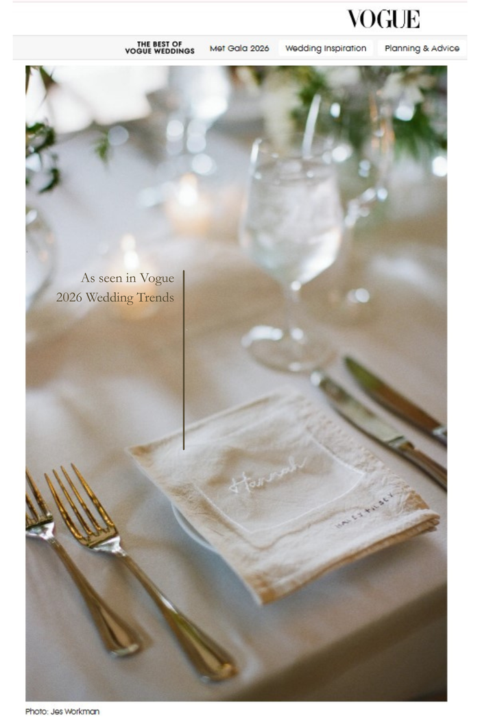 Personalized Embroidered Wedding Napkins – Custom Wedding Table Linens