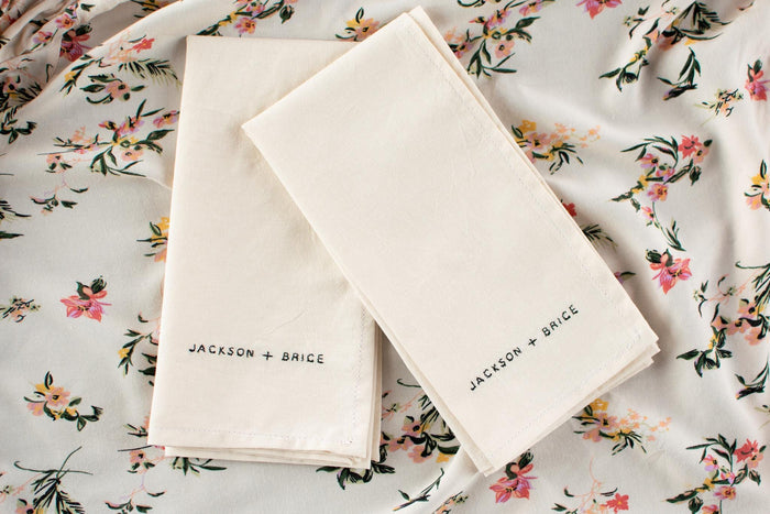 Personalized Embroidered Wedding Napkins – Custom Wedding Table Linens