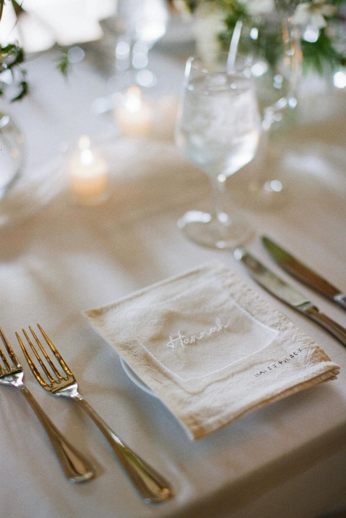 Personalized Embroidered Wedding Napkins – Custom Wedding Table Linens