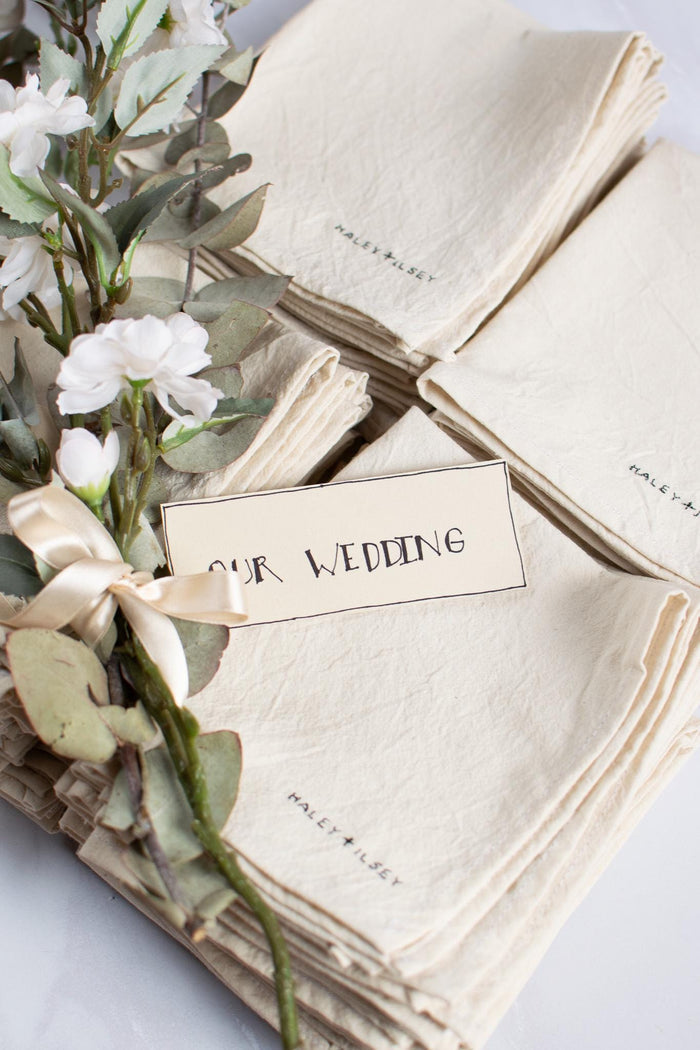 Personalized Embroidered Wedding Napkins – Custom Wedding Table Linens