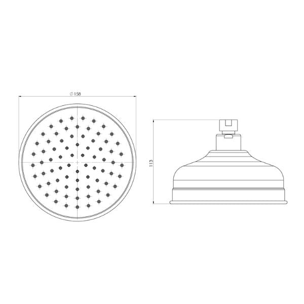 Technica Drawing; Phoenix Cromford Shower Rose
