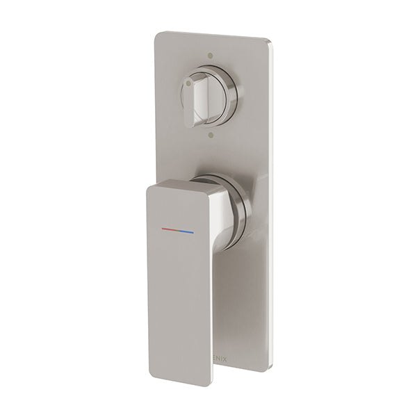 Phoenix Gloss MKII Shower / Bath Diverter Mixer Kit Brushed Nickel - The Blue Space
