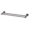 Phoenix Radii Round Plate Double Towel Rail RA813-31 600mm - Brushed Carbon
