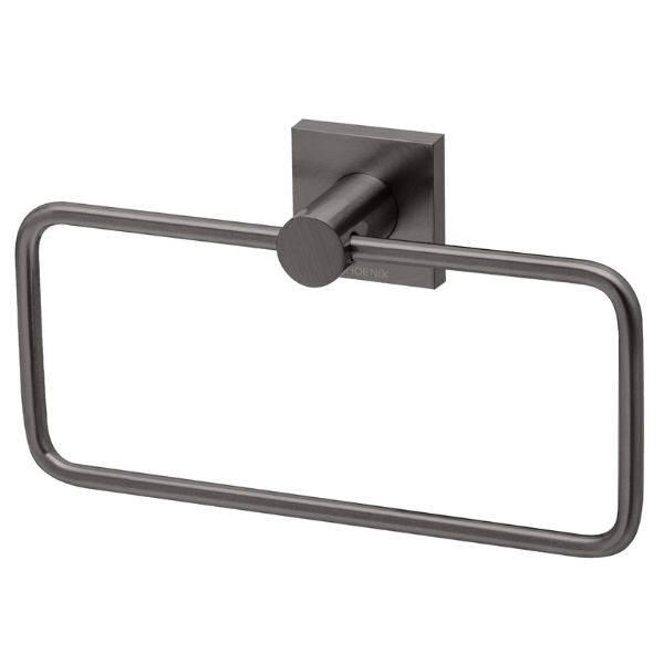 Phoenix Radii Hand Towel Holder Square Plate - RS893-31 - Brushed Carbon