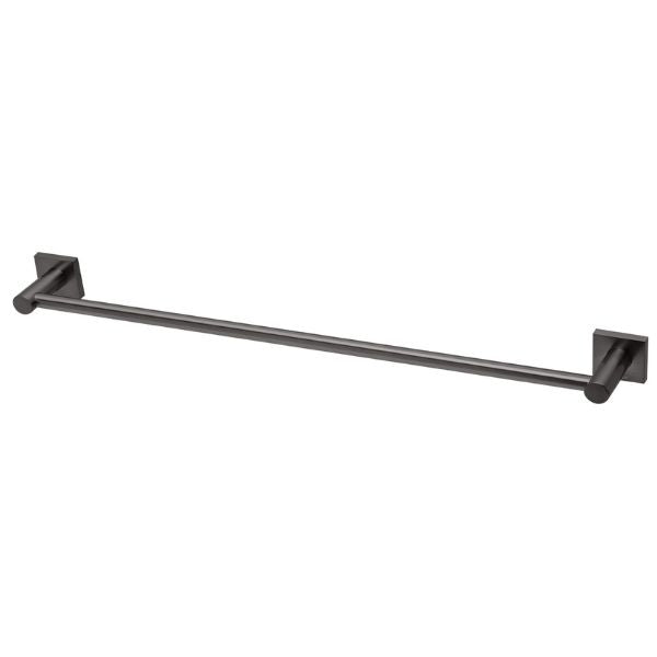 Phoenix Radii Single Towel Rail 600mm Square Plate - Brushed Carbon - RS804-31