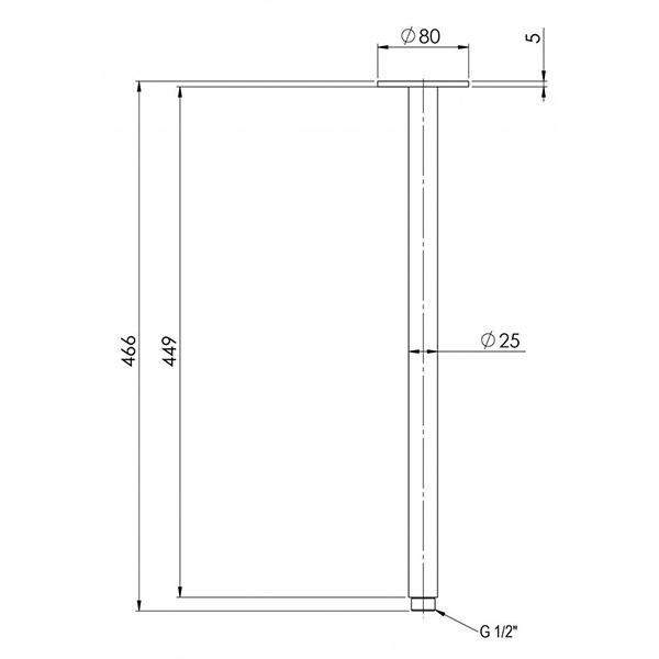 Phoenix Vivid Ceiling Arm Only 450mm Brushed Nickel