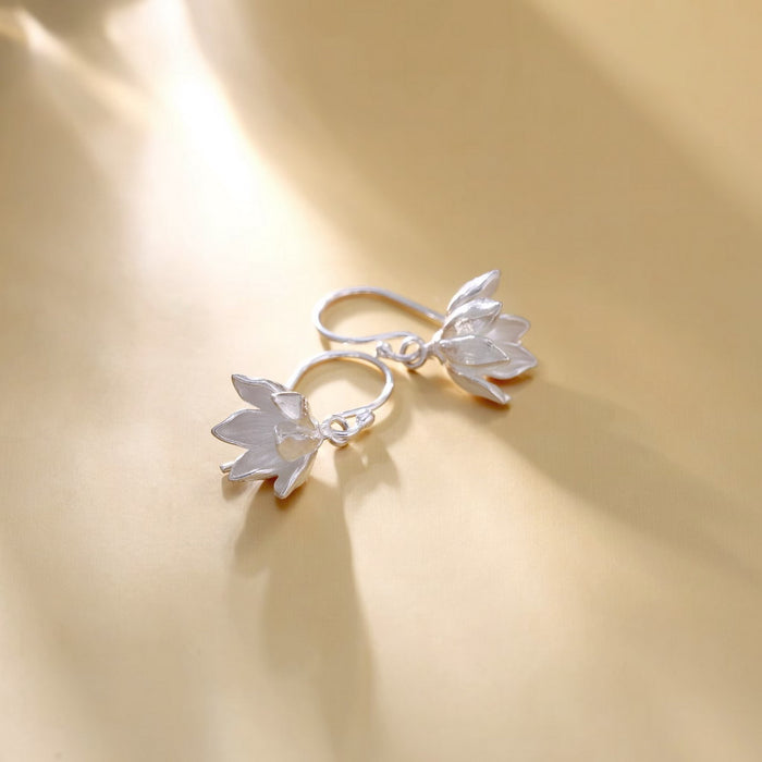 Pikul Flower Earrings | Sterling Silver 925 | Thai Minimalist Floral Jewelry by Hinkik Jewelry